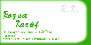 rozsa karpf business card
